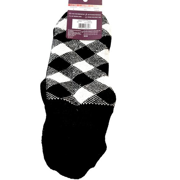 Muk Luks Slipper Socks Thermal Black White New with Tags - Picture 5 of 6